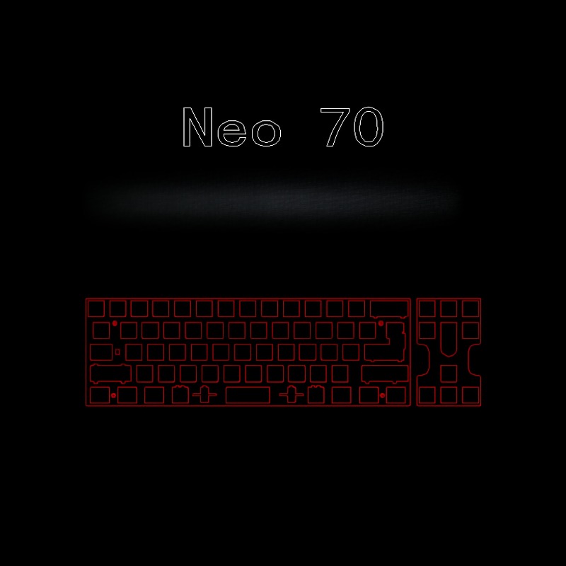 Crepe Pan Carbon - Placa de Posicionamiento para Teclado Neo70,