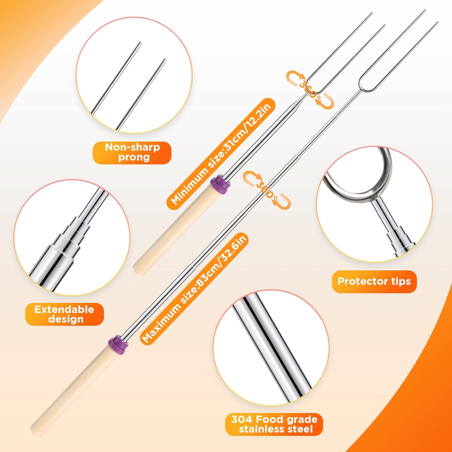 Tenedor de barbacoa telescópic - Corn Dog Stick reseña y precio